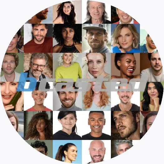Vielfältige Models jeder Altersgruppe und Herkunft in einem Mosaik
